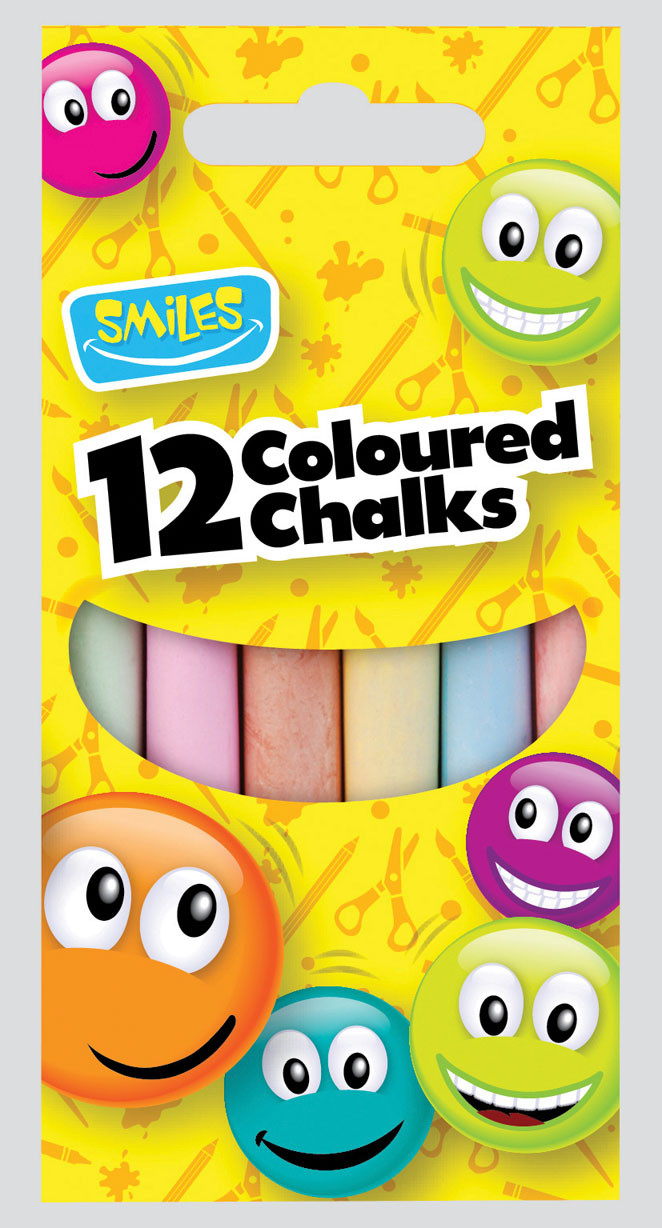 Smiles Coloured Chalks 12s