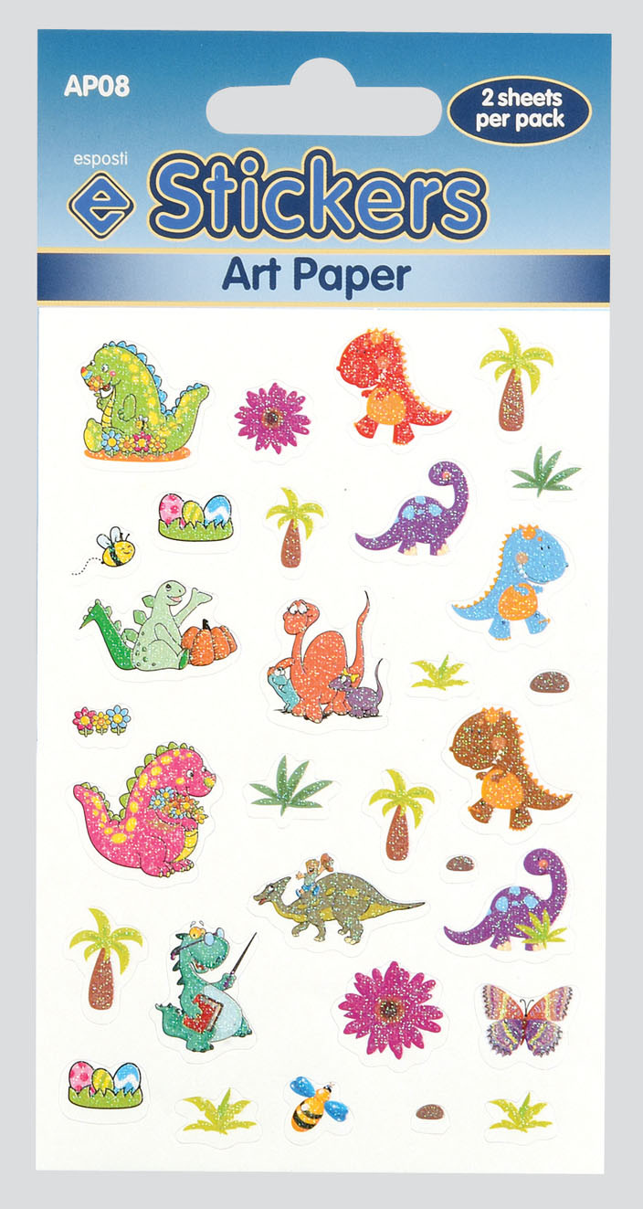 Artpaper Sticker Glitter Dinosaurs AP08