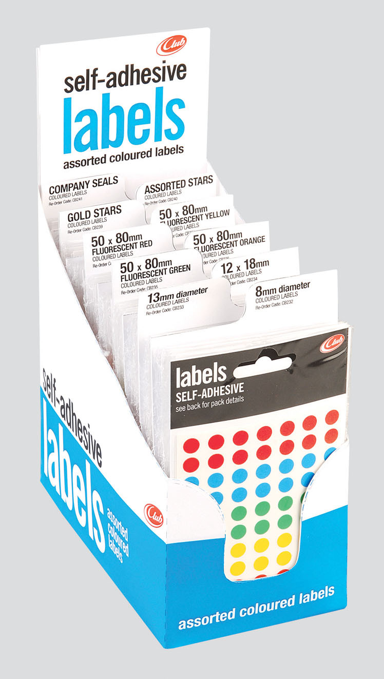 Coloured Self Adhesive Labels CDU