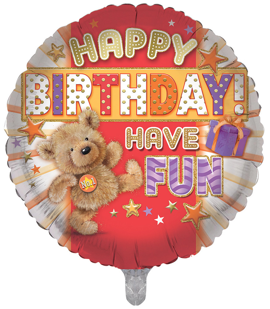 Foil Balloon Birthday Open Cute 2 Designs Double Sided 2024/25