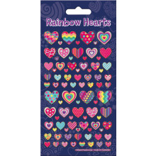 Rainbow Hearts Sparkle Stickers