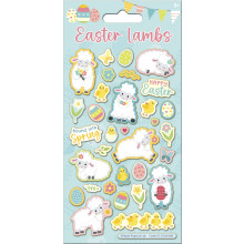 Easter Lambs Sparkle Stickers