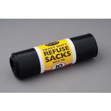 Essentials Heavy Duty Thick Refuse Sacks Rolls 10's with Tie