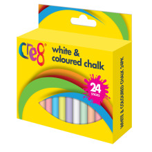 Cre8 White & Coloured Chalk 24's