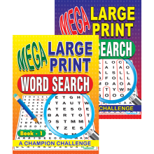 Mega Lge Print Word Search Books 1 & 2