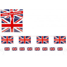 Union Jack Rayon 12ft Bunting 8 Flags (8"x5")