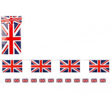 Union Jack Rayon 20ft Bunting 12 Flags (12"x8")