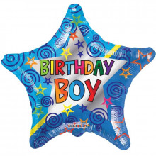 Foil Balloons Birthday Boy Star