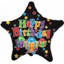 Foil Balloons Happy Birthday Black Star