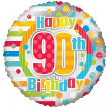 Happy 90th Spots Foil Balloon