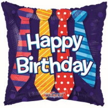 Foil Balloons Happy Birthday Ties