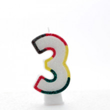 Coloured Numeral 3 Candle CN1003