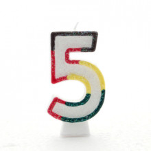 Coloured Numeral 5 Candle CN1005