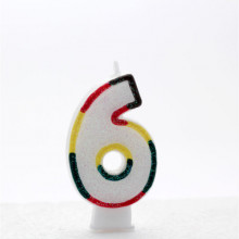 Coloured Numeral 6 Candle CN1006