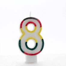 Coloured Numeral 8 Candle CN1008