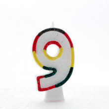 Coloured Numeral 9 Candle CN1009