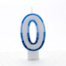 Blue Numeral 0 Candle CN1010