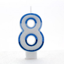Blue Numeral 8 Candle CN1018