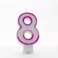 Pink Numeral 8 Candle CN1028