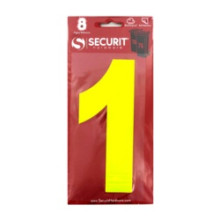 160mm Hi Vis Yellow Wheelie Bin Number 1 Self Adhesive