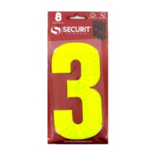 160mm Hi Vis Yellow Wheelie Bin Number 3 Self Adhesive