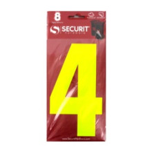 160mm Hi Vis Yellow Wheelie Bin Number 4 Self Adhesive