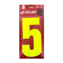160mm Hi Vis Yellow Wheelie Bin Number 5 Self Adhesive