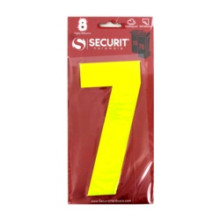 160mm Hi Vis Yellow Wheelie Bin Number 7 Self Adhesive