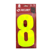 160mm Hi Vis Yellow Wheelie Bin Number 8 Self Adhesive