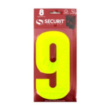 160mm Hi Vis Yellow Wheelie Bin Number 9 Self Adhesive