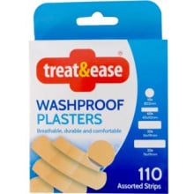 Washproof Plasters 100 Assorted Strips