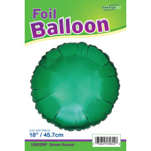 18" Green Round Foil Balloon