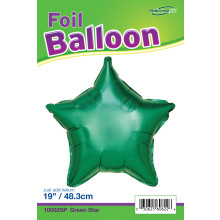 18" Green Star Foil Balloon