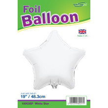 18" White Star Foil Balloon