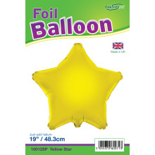 18" Yellow Star Foil Balloon