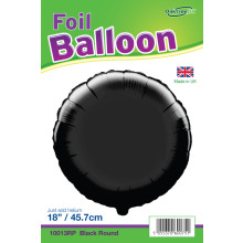 18" Black Round Foil Balloon