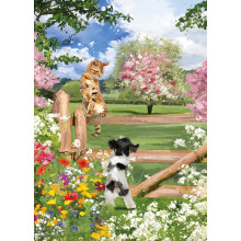 Country Cards 10881 Open Cat & Dog