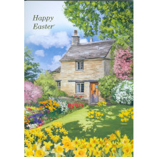 JEC0123 Open Trad 40 Easter Cards CC10882 - Cards Are Printed With Happy Easter In Gold Foil.