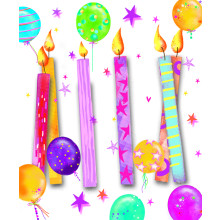 Gift Tag Female Candle & Balloon