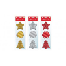 XF1006 Gift Tags Glitter Gold/Silver/Red