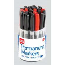Fine Permanent Markers Black/Red Bullet