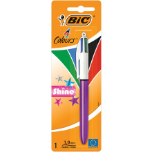 Bic 4-Colour Shine Pen Carded Assorted