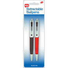 Retractable Ball Pens Black Ink Twinpack