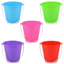 Round Plastic Bucket Bright Colours 5.5" 