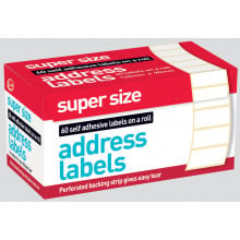 Self Adhesive Address Labels 120x90mm Roll 60
