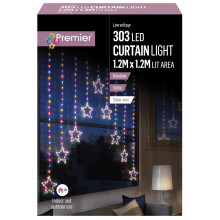 XF3509 303 LED Rainbow Star Curtain light 1.2 x 1.2M Lit Area
