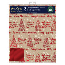 XE01507 Christmas Wrap 2 Sheets & 2 Tags