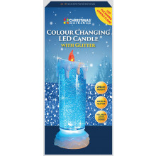 XE04106 Flickering Colour Changing Water Candle 24cm