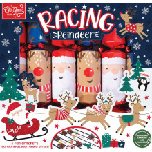 XF5408 Recyclable Racing Reindeer Christmas Crackers 6 x 31cm
