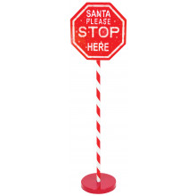 XF0906 Santa Please Stop Here Sign Post